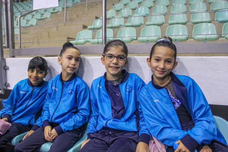 Young gymnasts training at the club